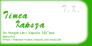 timea kapsza business card